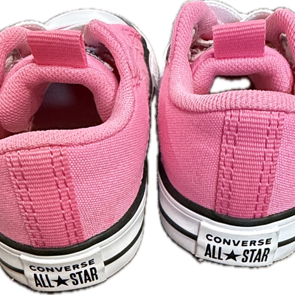 Converse Kids Pink Canvas Low Top Sneakers - Picture 5 of 7